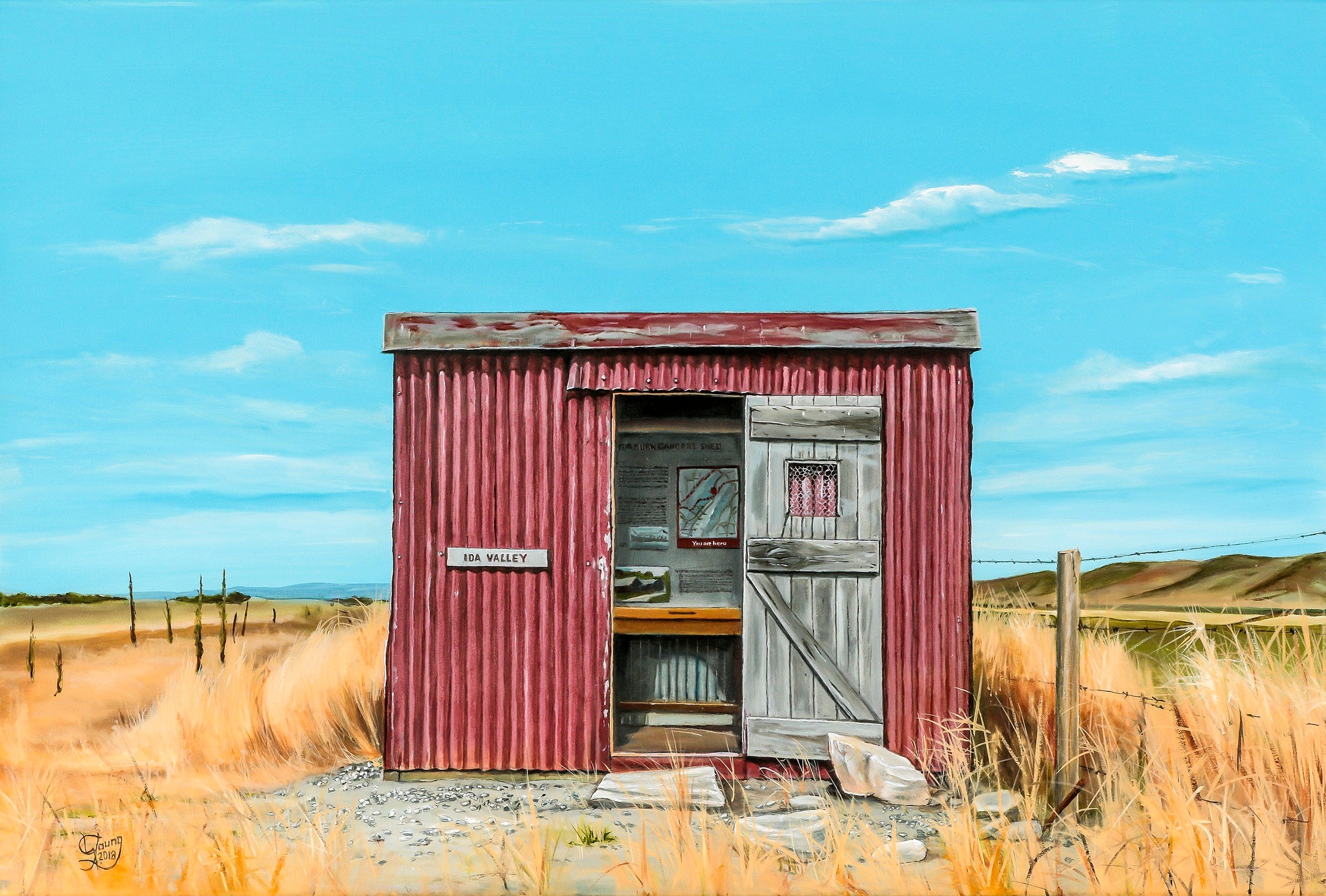 Ida Valley Gangers Shed Prints - grahamyoungartist.com - Original Artwork and Prints by New Zealand Artist Graham Young