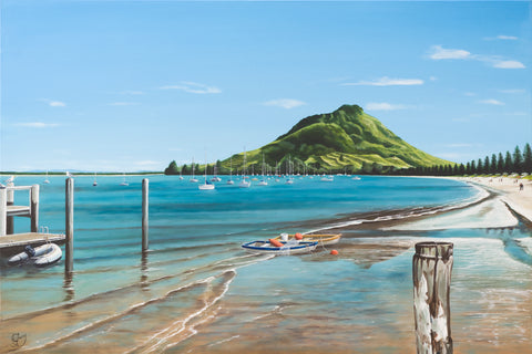 Mount Maunganui from Pilot Bay Wharf Prints