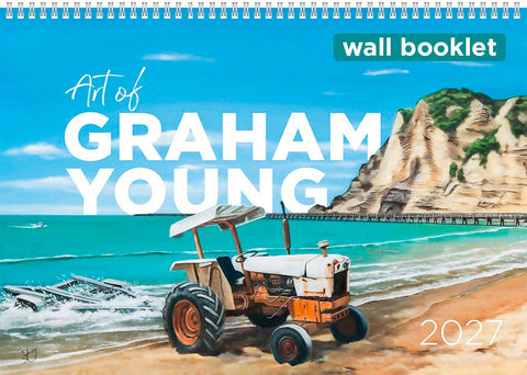 Wall booklet 2027 calendar cover featuring original NZ landscape art by Graham Young Artist
