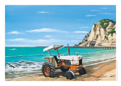 April page of the wall booklet 2027 calendar featuring "Tolaga Bay" by Graham Young Artist
