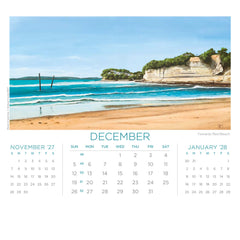 December page of the desk 2027 calendar featuring "Towards Red Beach" by Graham Young Artist