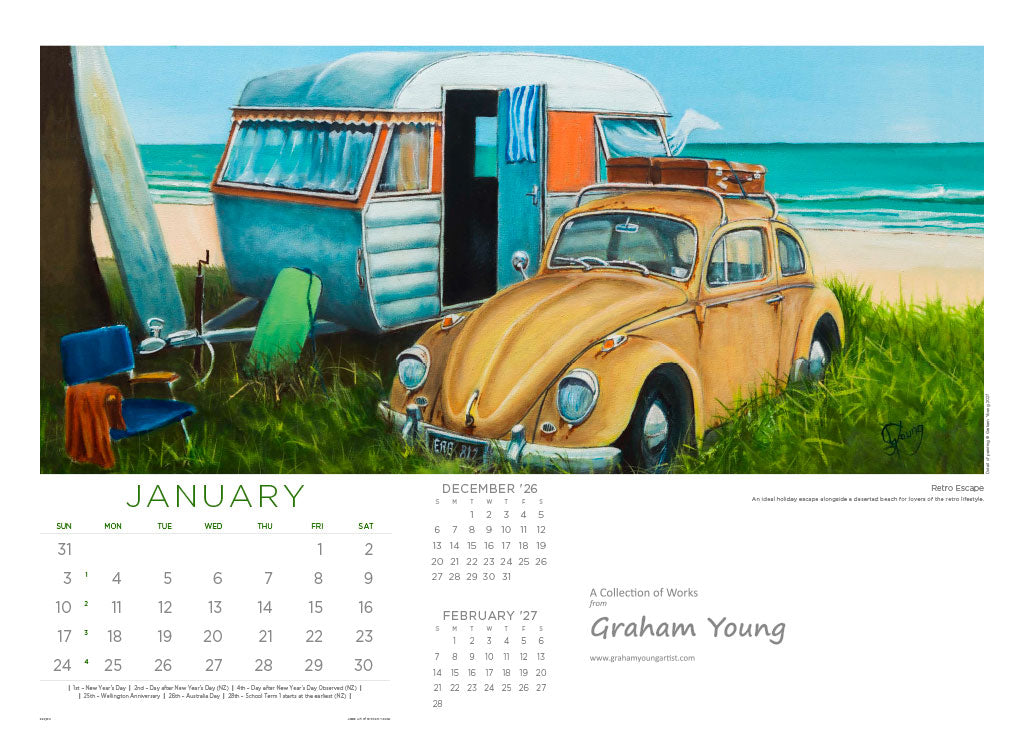 January page of the large wall 2027 calendar featuring 