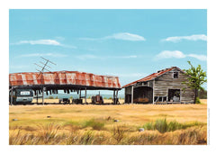 March page of the wall booklet 2027 calendar featuring "Canterbury Plains Barn" by Graham Young Artist