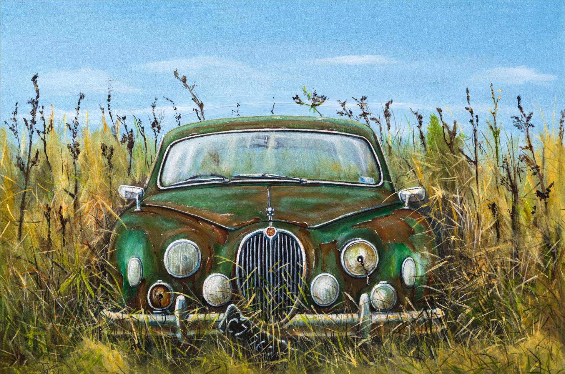 An original fine art painting by New Zealand artist Graham Young titled 