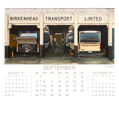 September page of the desk 2027 calendar featuring "Bus Depot" by Graham Young Artist

