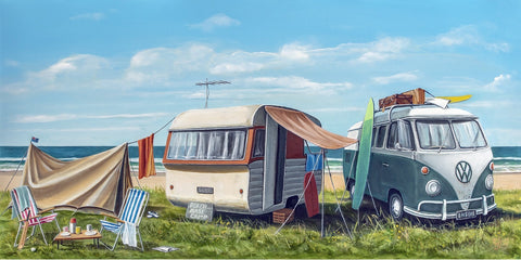 Beach Base Camp - grahamyoungartist.com - Original Artwork and Prints by New Zealand Artist Graham Young