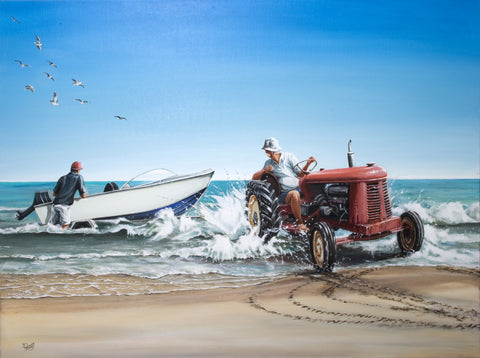 Launching the Boat Prints - grahamyoungartist.com - Original Artwork and Prints by New Zealand Artist Graham Young