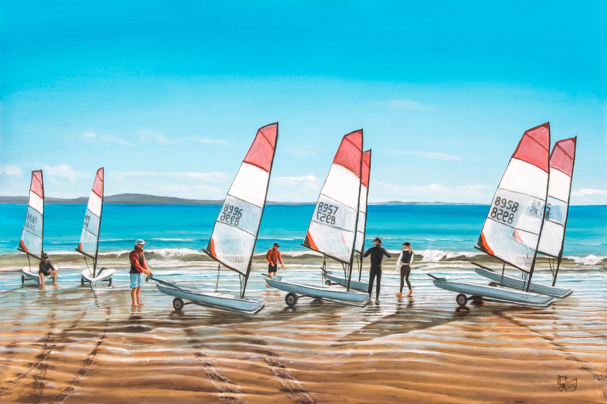 Sails at Manly Beach - grahamyoungartist.com - Original Artwork and Prints by New Zealand Artist Graham Young