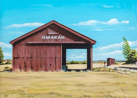 Omakau Rail Shed - grahamyoungartist.com - Original Artwork and Prints by New Zealand Artist Graham Young