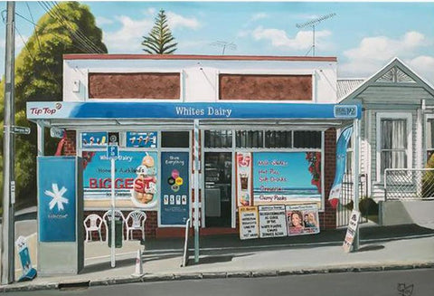 Whites Dairy Prints - grahamyoungartist.com - Original Artwork and Prints by New Zealand Artist Graham Young
